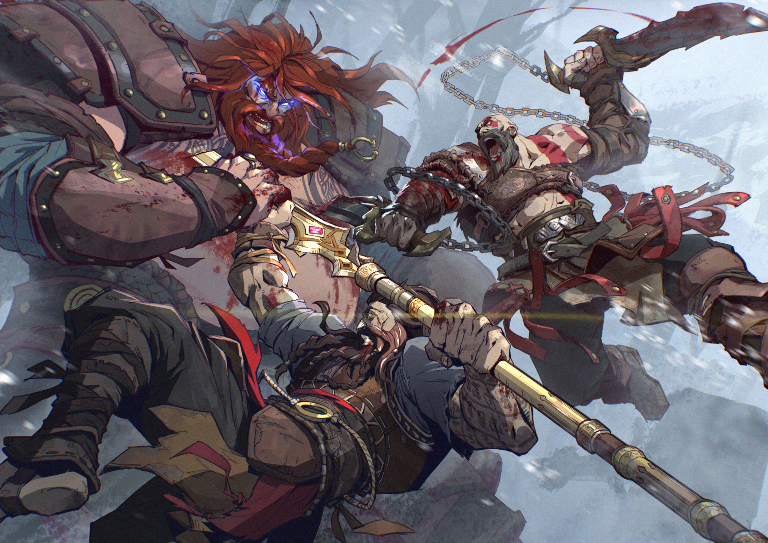 Kratos vs Thor by 文太 Evan Liu