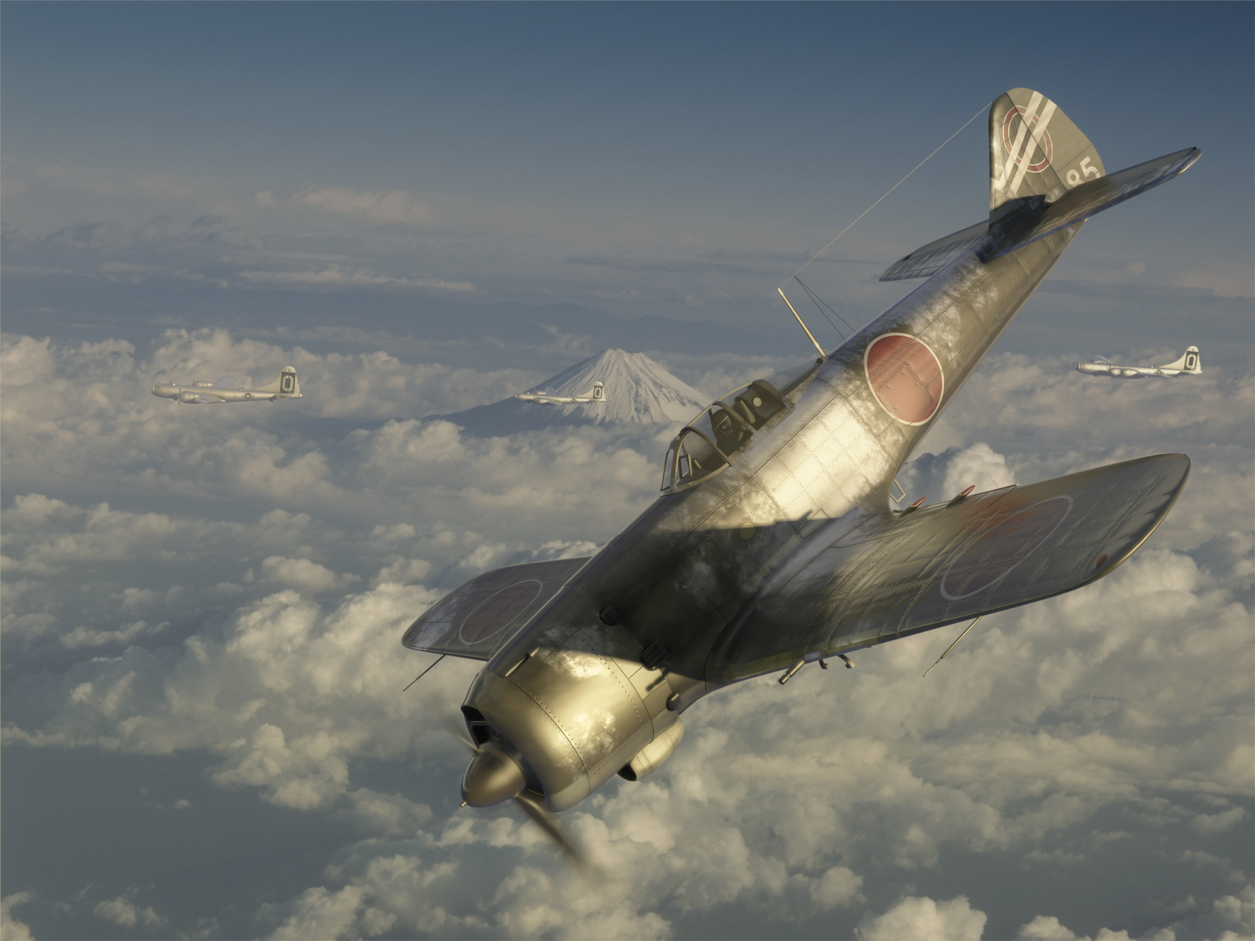 Military Nakajima Ki-84 HD Wallpaper | Background Image