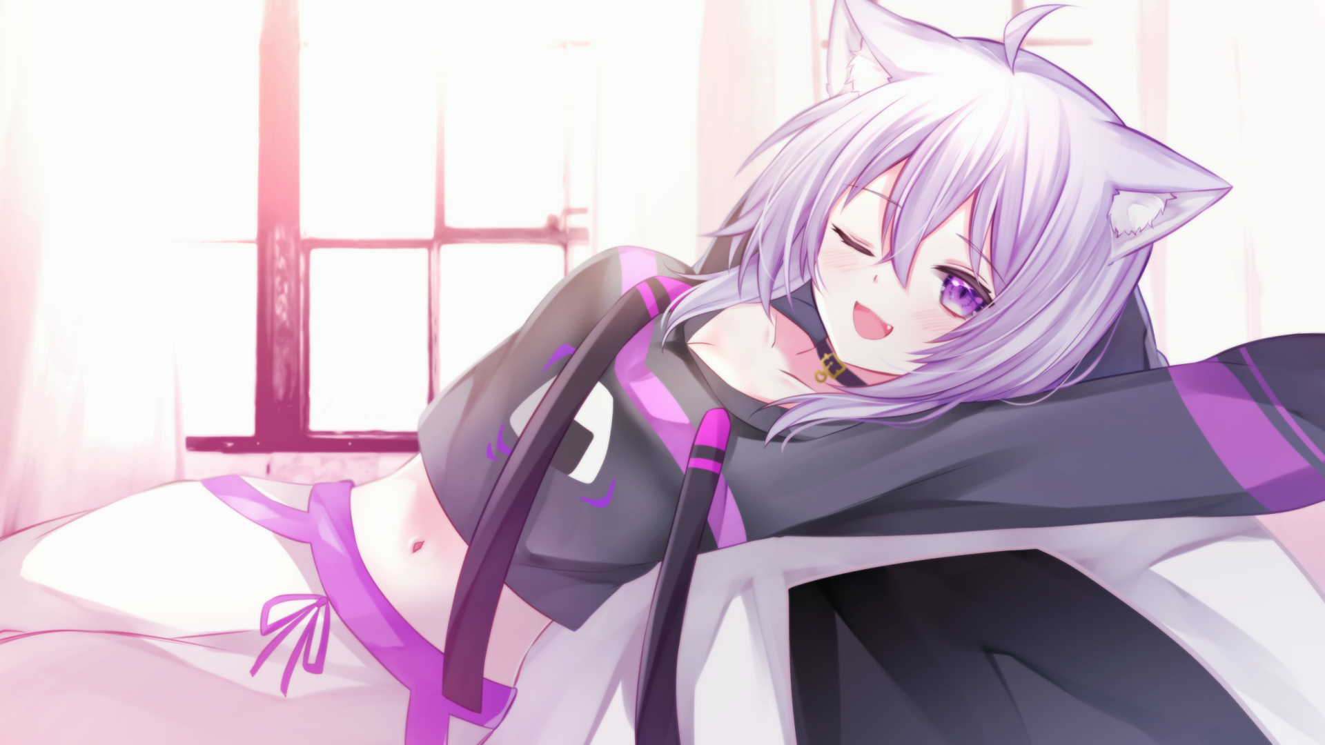 Download Hololive Nekomata Okayu Anime Virtual Youtuber HD Wallpaper by N7U9E4