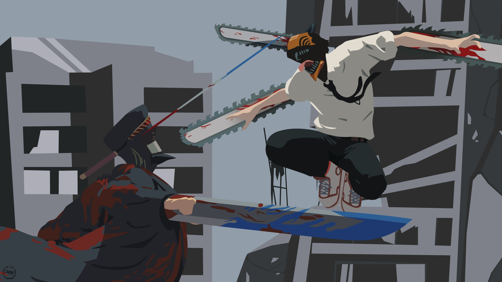 Download Katana Man (Chainsaw Man) Denji (Chainsaw Man) Anime Chainsaw Man 4k Ultra HD Wallpaper by Dave020626