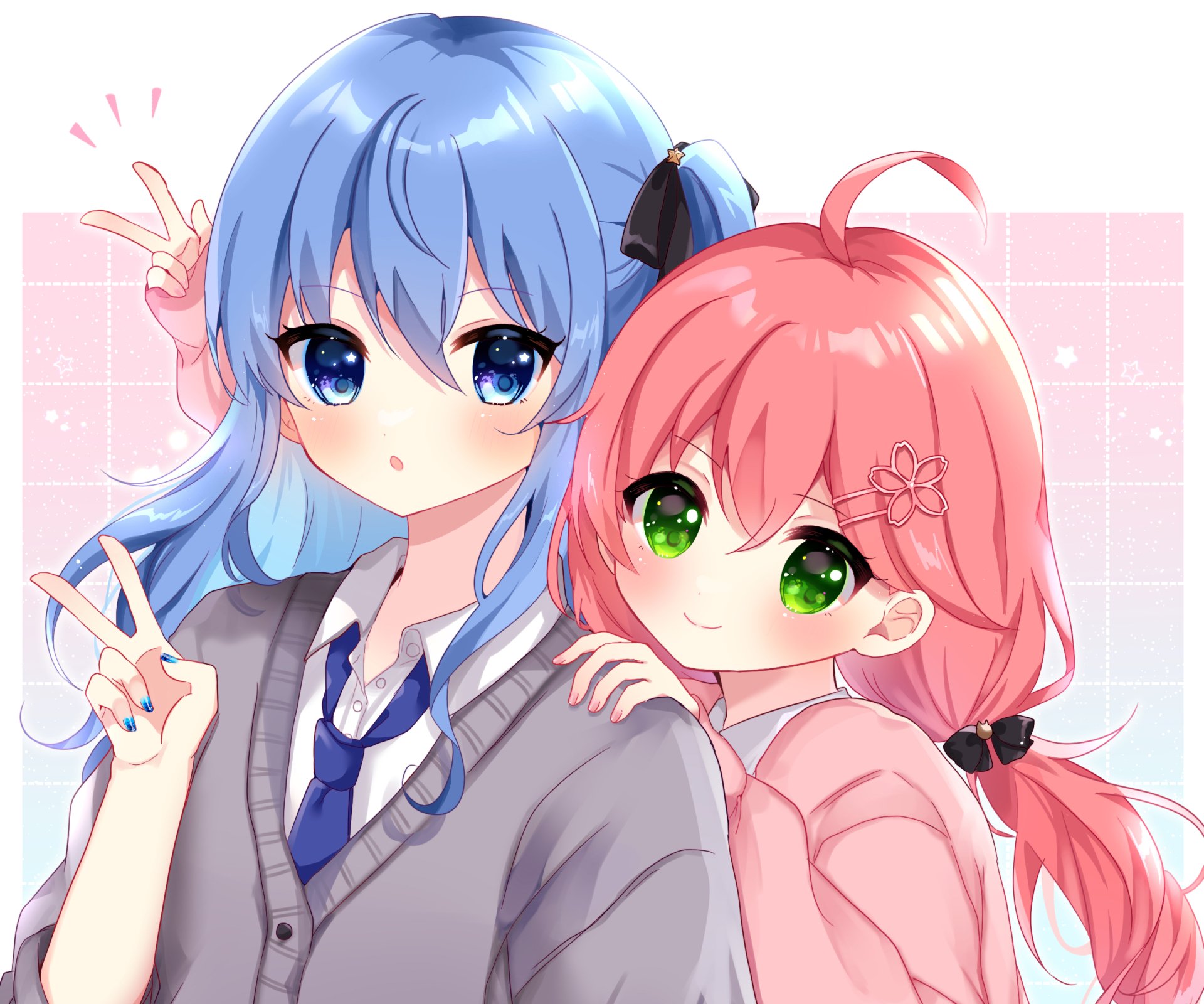 Download Sakura Miko Hoshimachi Suisei Anime Virtual Youtuber HD Wallpaper