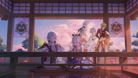 Thoma (Genshin Impact) Lumine (Genshin Impact) Paimon (Genshin Impact) Kamisato Ayato Kamisato Ayaka (Genshin Impact) video game Genshin Impact HD Desktop Wallpaper | Background Image