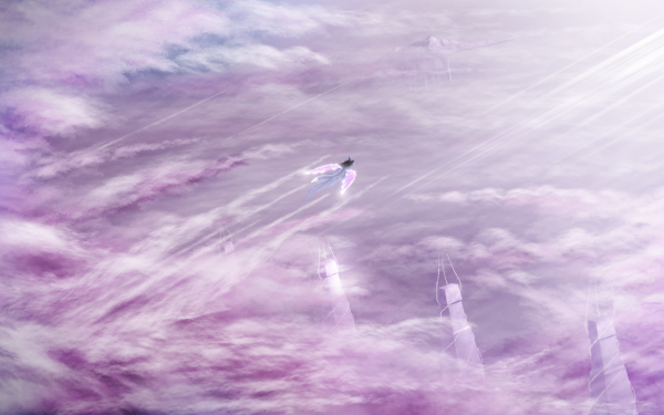 Furry Purple Sky Flying Dreamy World HD Wallpaper | Background Image