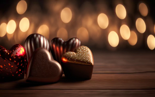 heart-shaped food chocolate HD Desktop Wallpaper | Background Image