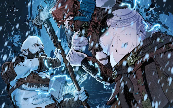  God of War Ragnarok - Kratos vs. Thor by George Quadros