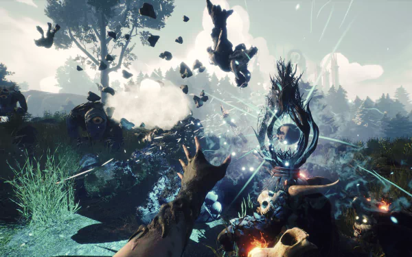 HD desktop wallpaper featuring a mystical scene with floating objects and magical effects, tagged with Blacktail.