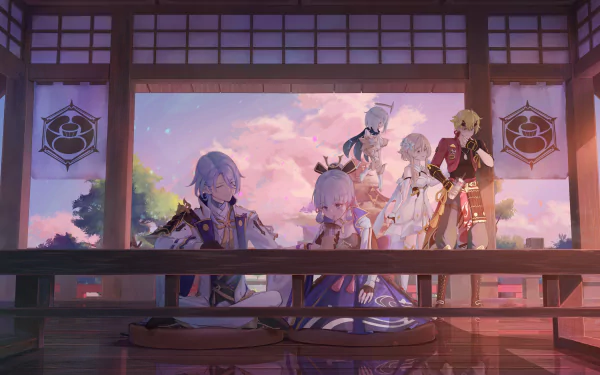 Thoma (Genshin Impact) Lumine (Genshin Impact) Paimon (Genshin Impact) Kamisato Ayato Kamisato Ayaka (Genshin Impact) video game Genshin Impact HD Desktop Wallpaper | Background Image