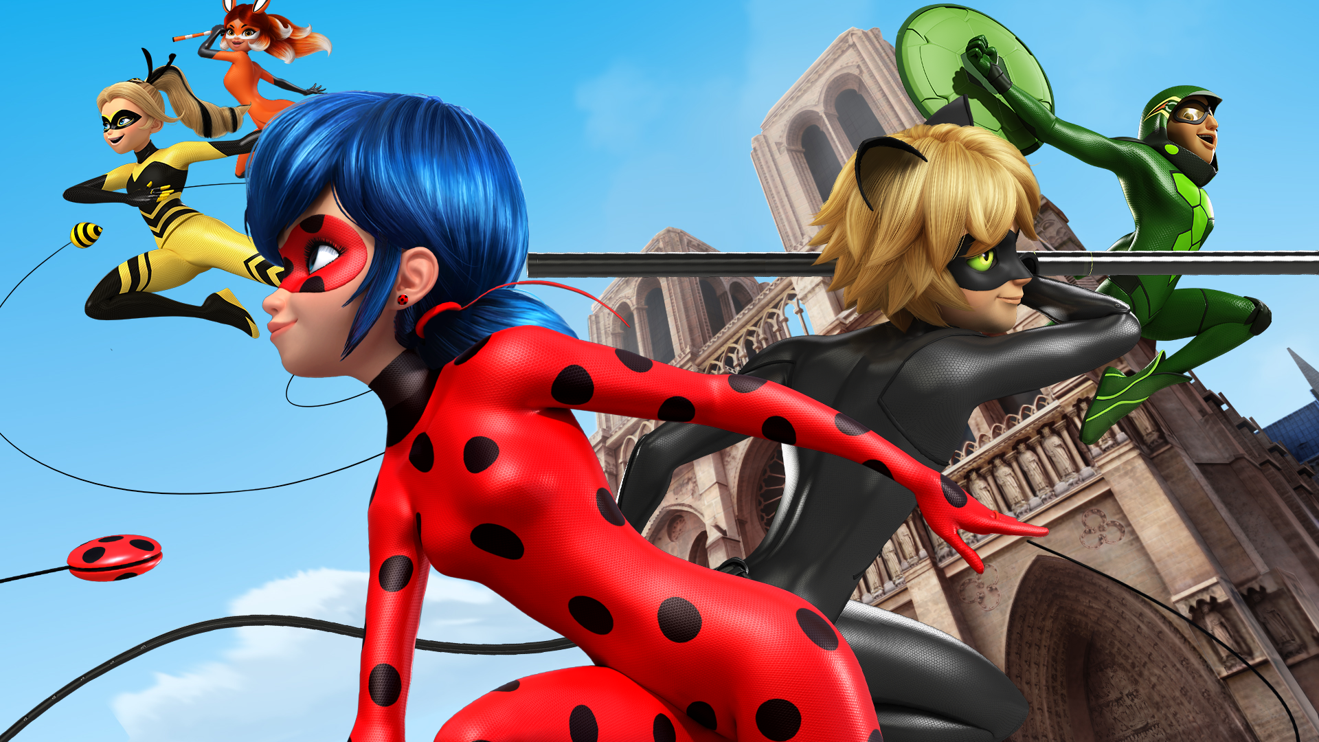 Download Miraculous Ladybug And Cat Noir Characters Wallpaper