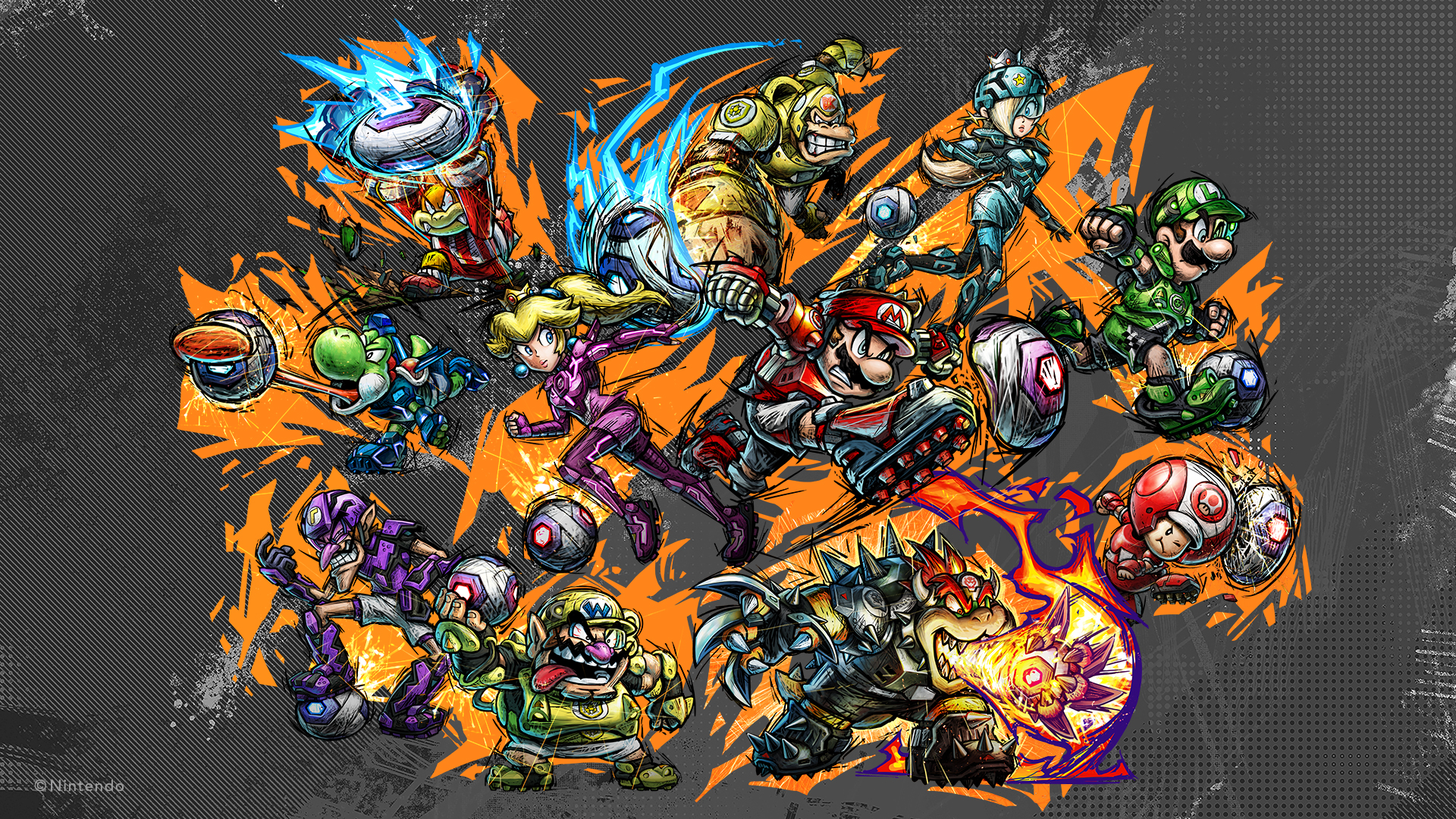 Waluigi Rampage — Super Mario Strikers HD Wallpaper, image size:1920x1080