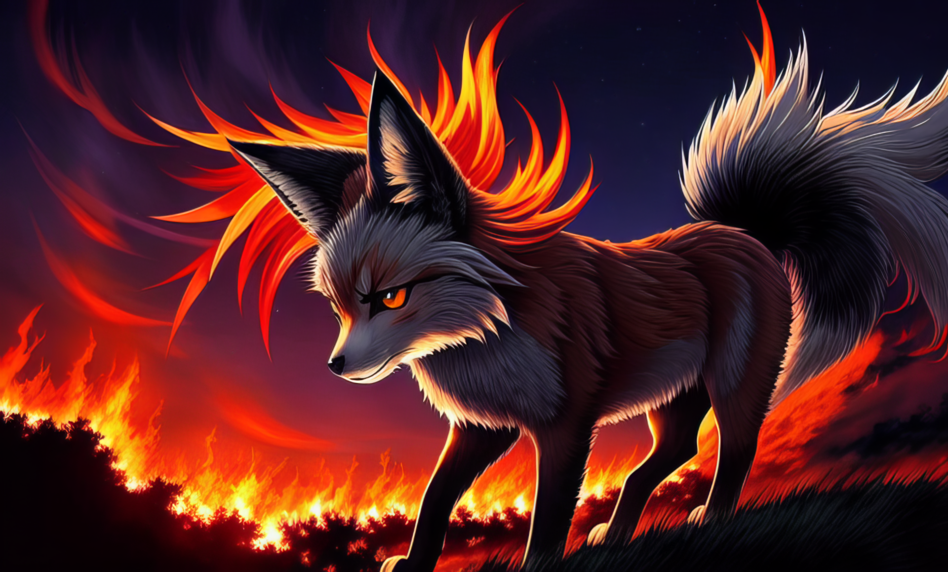 Download AI Art Fantasy Fox HD Wallpaper by vicky20188