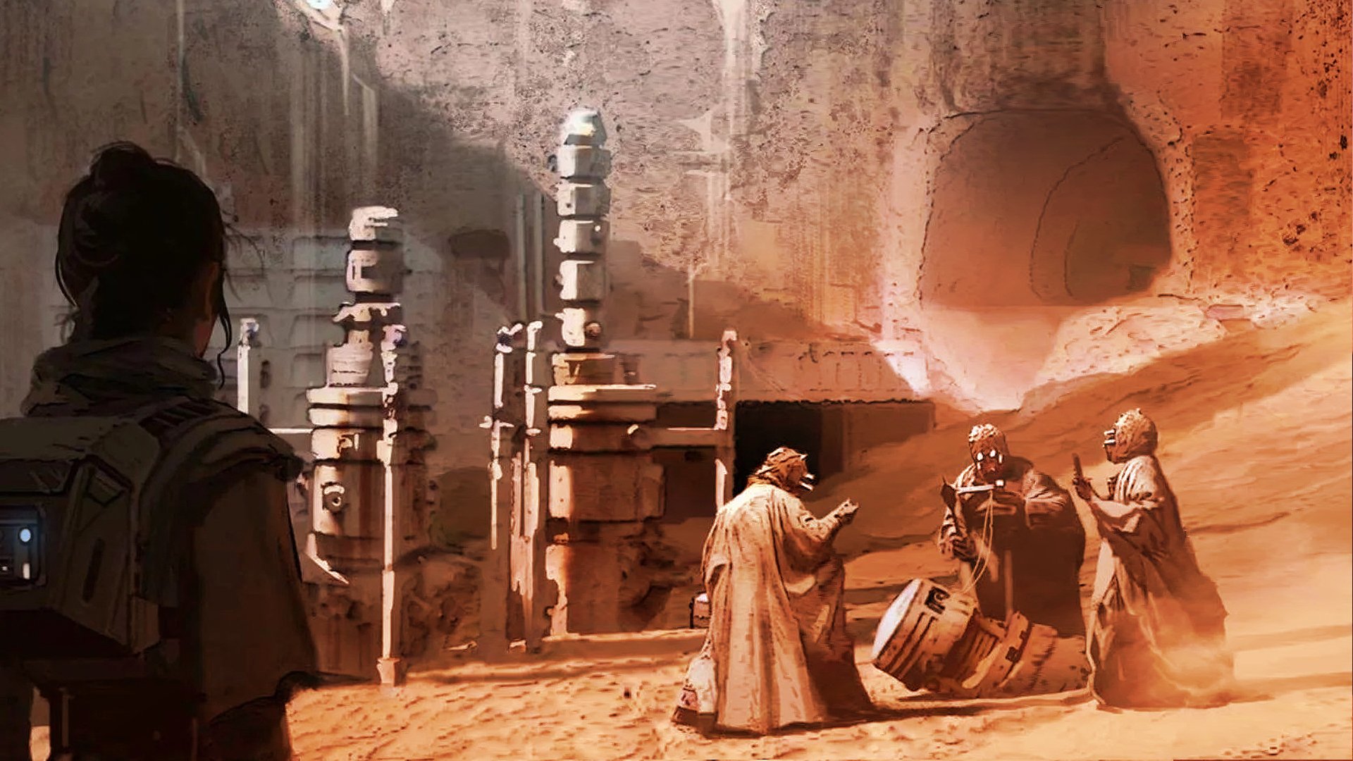 Download Tusken Raider Rey (Star Wars) Sci Fi Star Wars HD Wallpaper