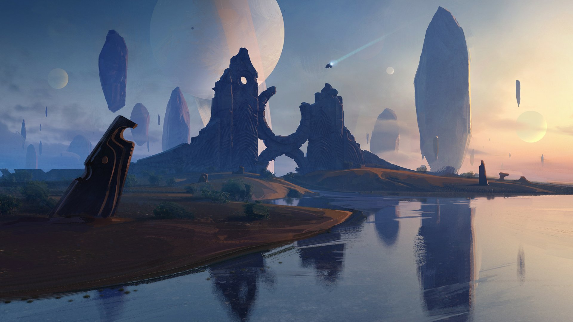 Download Sci Fi Landscape HD Wallpaper by Quentin Mabille | 2048x1152 ...