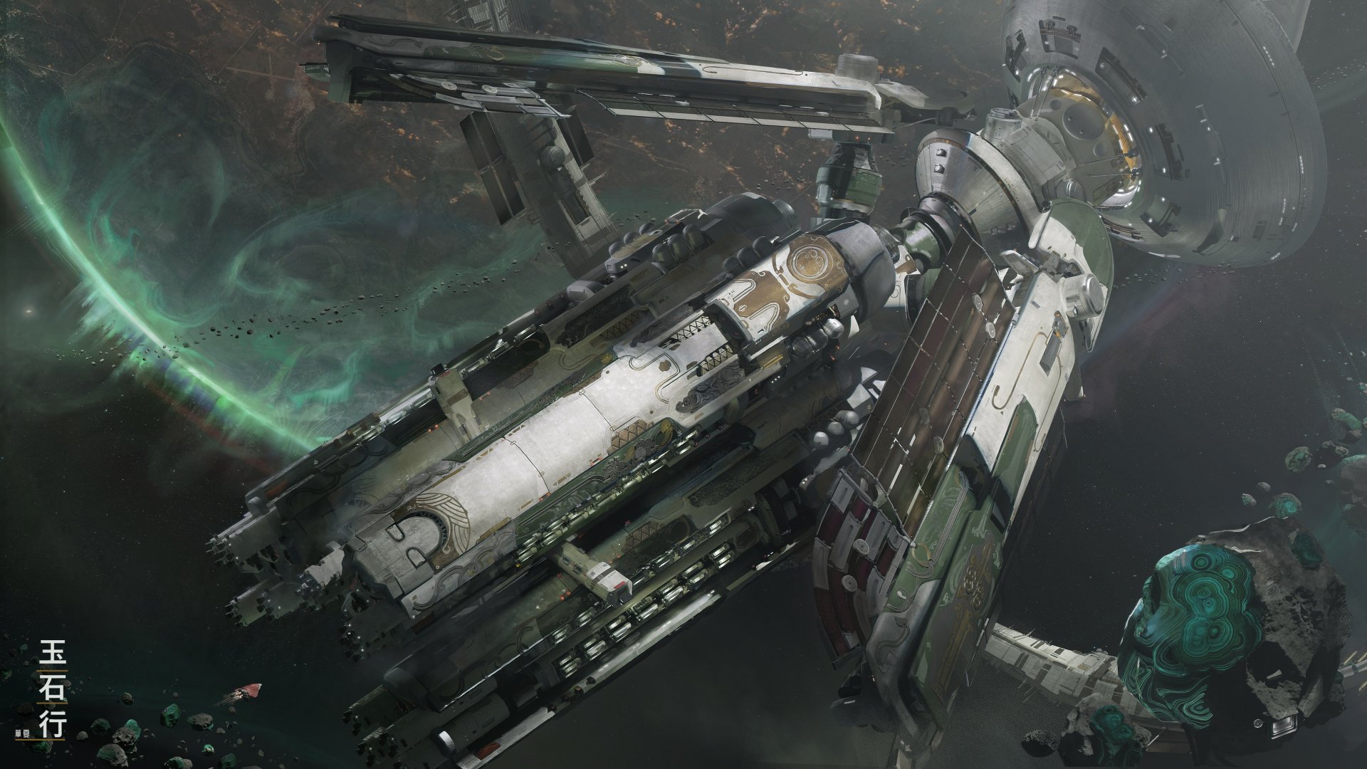 A futuristic satellite in space, showcasing intricate details and vibrant cosmic colors. This 4K Ultra HD wallpaper captures the essence of sci-fi adventure.