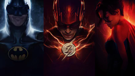 Ezra Miller Michael Keaton Sasha Calle movie The Flash (2023) HD Desktop Wallpaper | Background Image