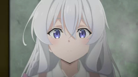 HD PC desktop wallpaper featuring Elaina from the anime Wandering Witch: The Journey of Elaina with her distinctive silver hair and purple eyes.