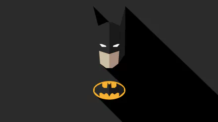 Minimalist comic-style Batman artwork with sharp shadows and the iconic bat symbol, designed as a 4K Ultra HD PC desktop wallpaper and background.