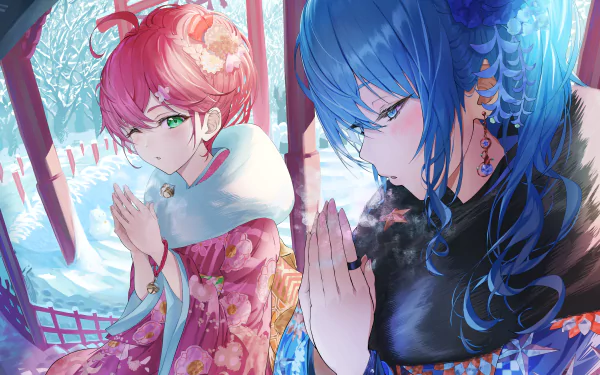  Hoshimachi Suisei &amp; Sakura Miko by atatatatame01