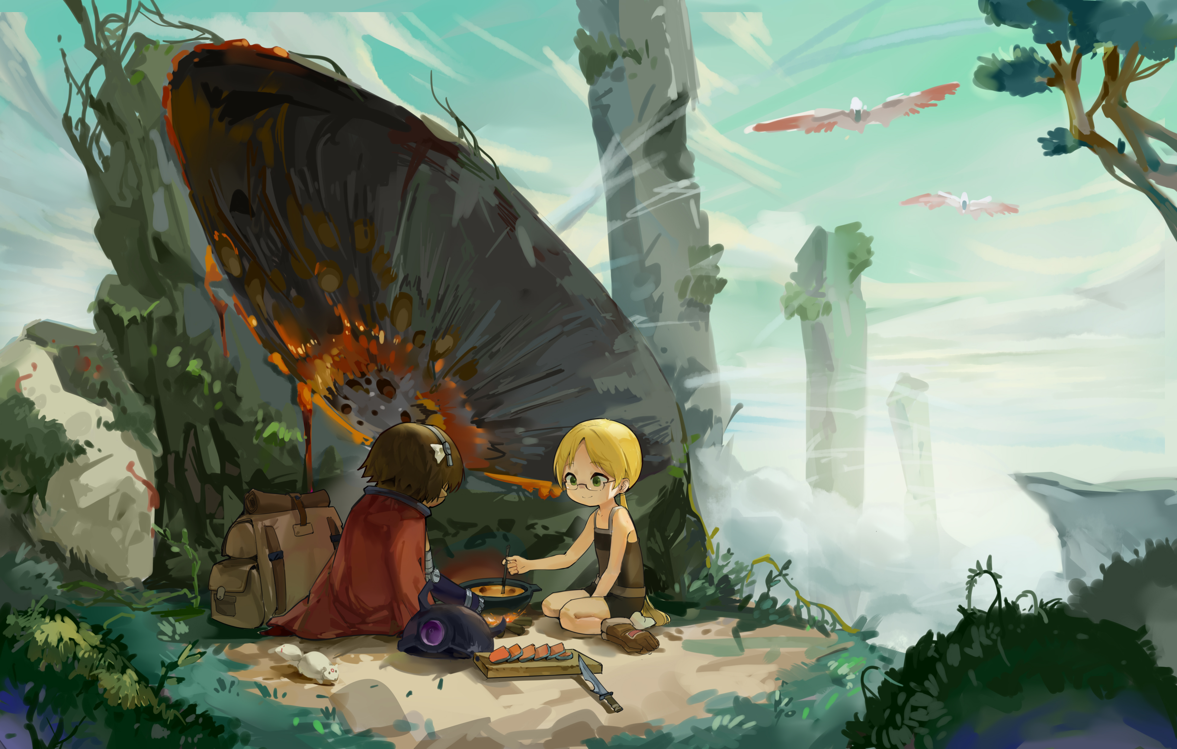 Anime Made In Abyss Lyza (Made in Abyss) Torka (Made in Abyss) Fondo de  Pantalla