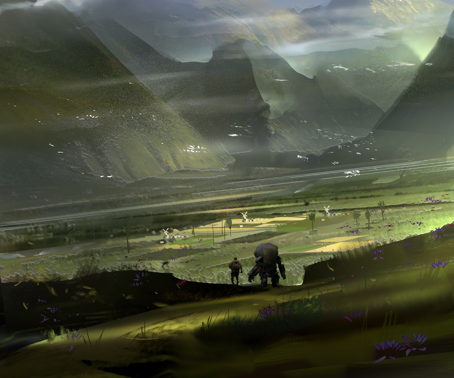 Download Sci Fi Landscape HD Wallpaper by Dom Lay