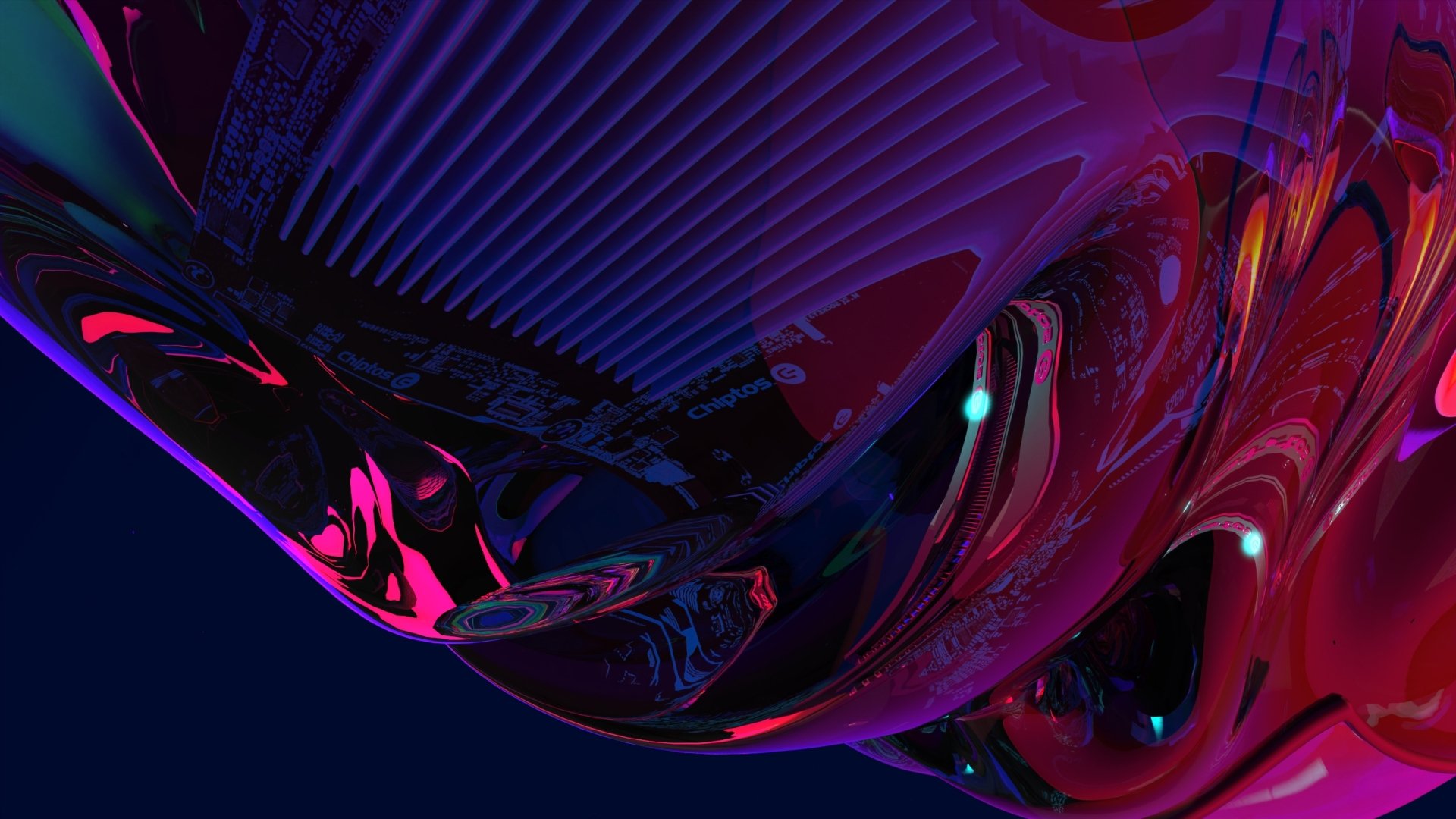 Chiptos X Motherboard Abstract NFT Wallpaper Background Glossy Glass PC Case Background Purple by chiptos