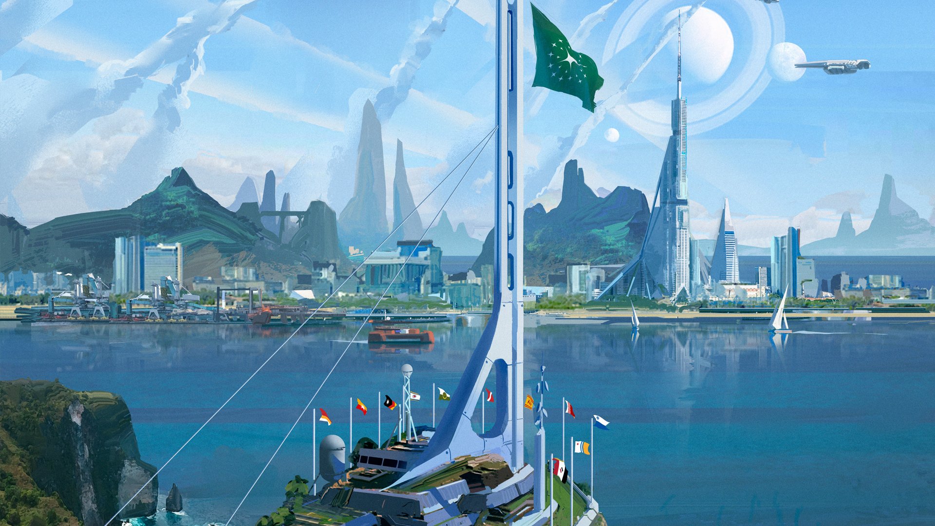 Download Sci Fi City Sci Fi City HD Wallpaper by Joan Piqué Llorens