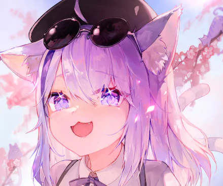 HD PC desktop wallpaper featuring Nekomata Okayu, the anime-style Virtual YouTuber from hololive, with vivid colors and expressive details.