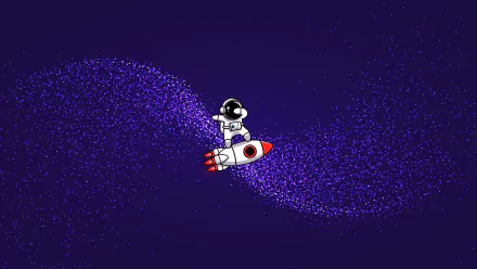  Astronaut Riding Over Rocket