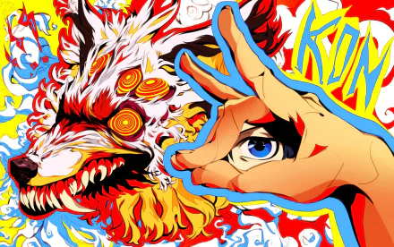 HD anime desktop wallpaper featuring the Fox Devil from Chainsaw Man with vibrant colors and dynamic illustration style.