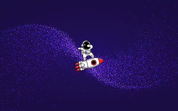  Astronaut Riding Over Rocket