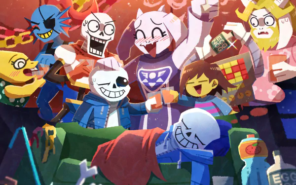 Undyne (Undertale) Papyrus (Undertale) Sans (Undertale) Toriel (Undertale) Frisk (Undertale) video game Undertale HD Desktop Wallpaper | Background Image