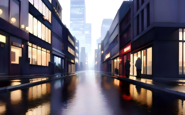 Anime Landscape AI Art Cityscape HD Wallpaper | Background Image