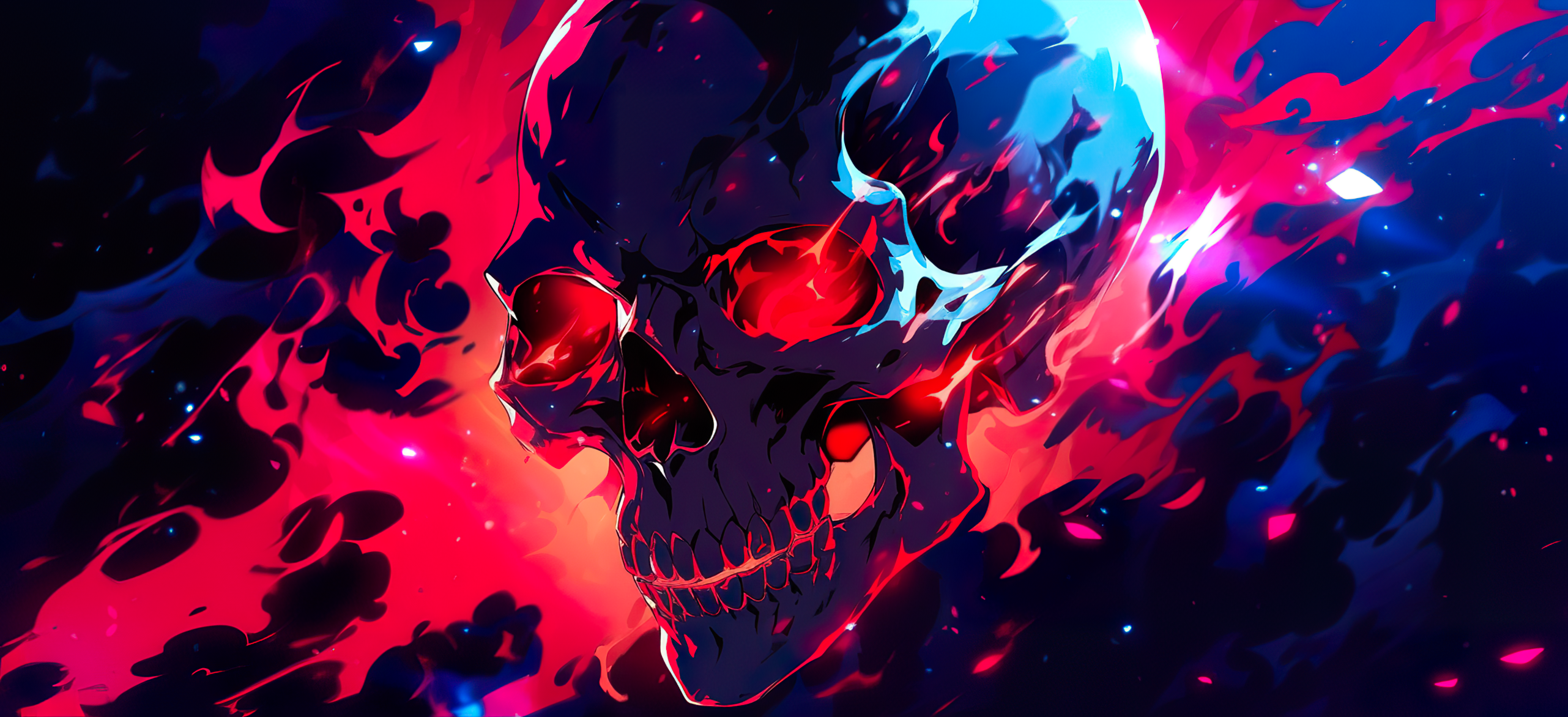 blue fire art wallpaper