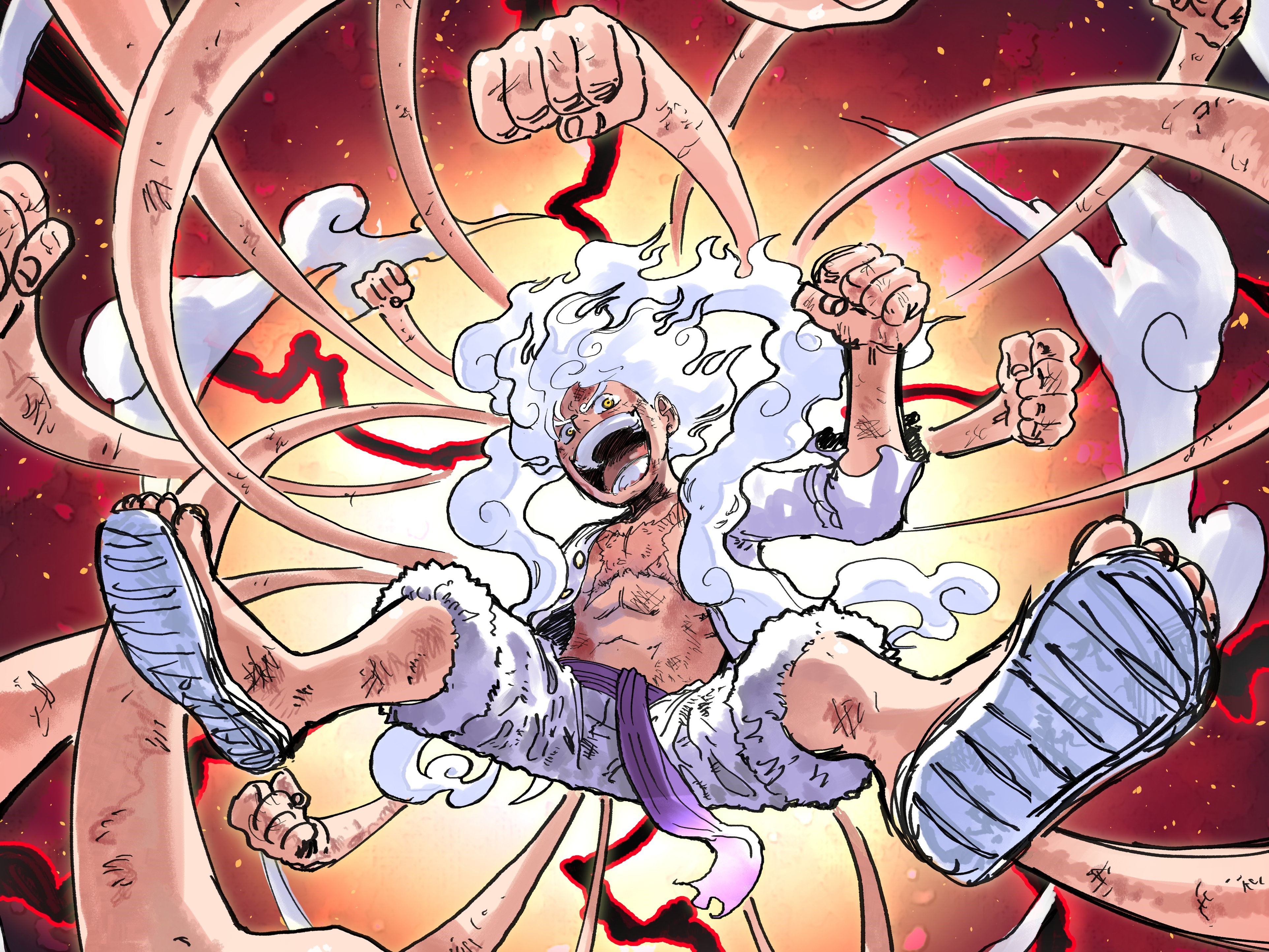 Bulehya on X: Luffy Gear 5 Wallpaper #onepiece #gear5 #ルフィ   / X