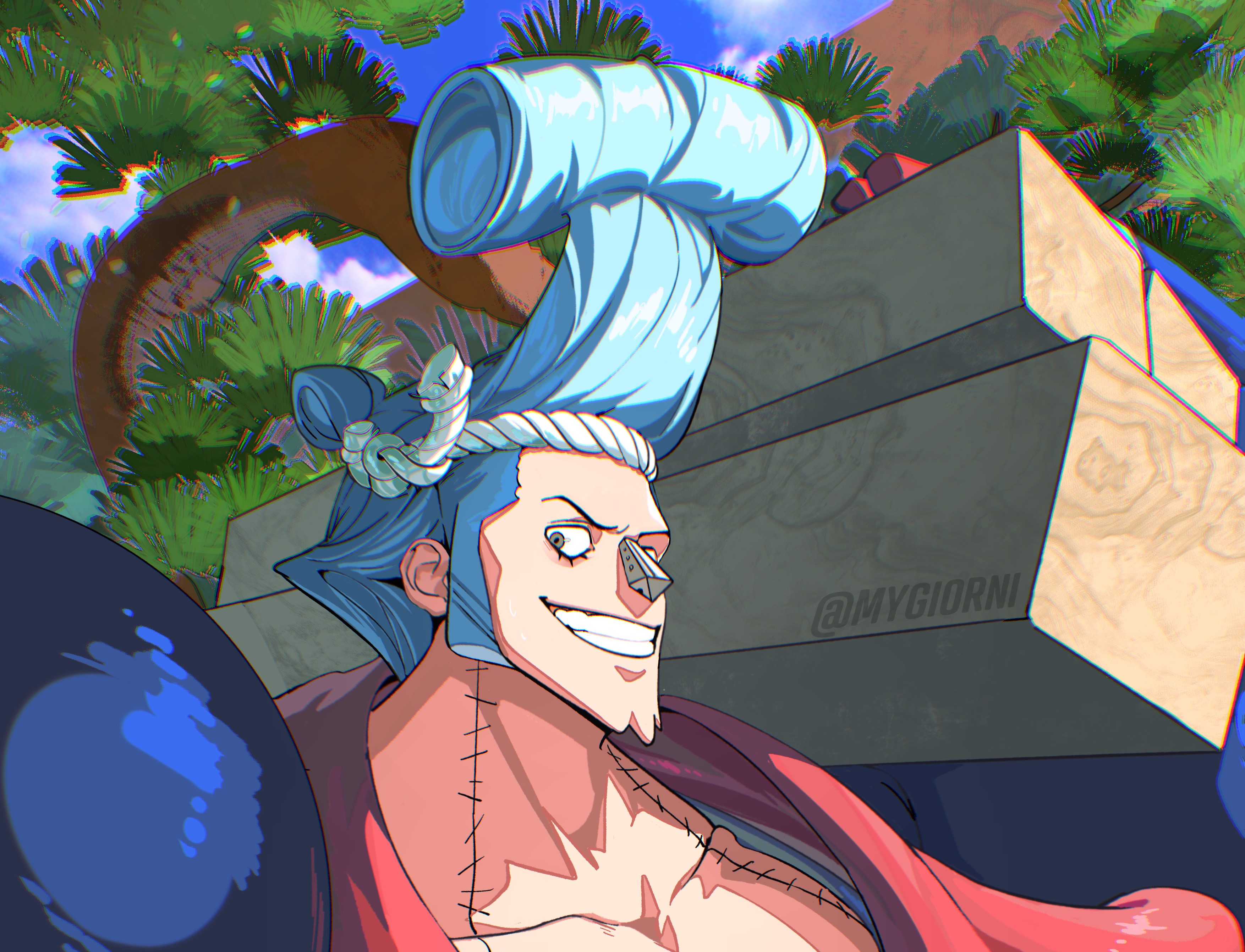 One Piece Franky Wallpaper  Download to your mobile from PHONEKY