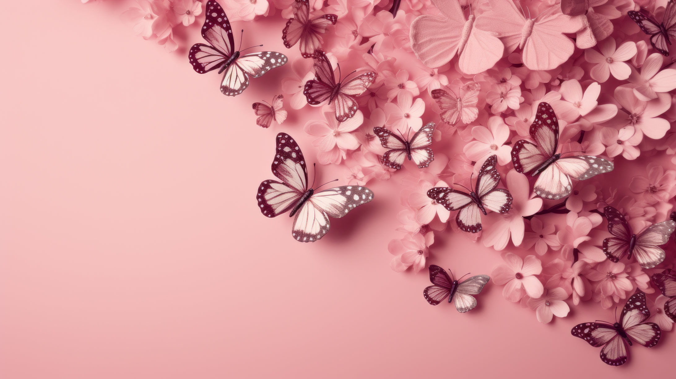 Pink Background wallpaper with butterfly Illustration hand drawn cartoon  vector 11641474 Vector Art at Vecteezy