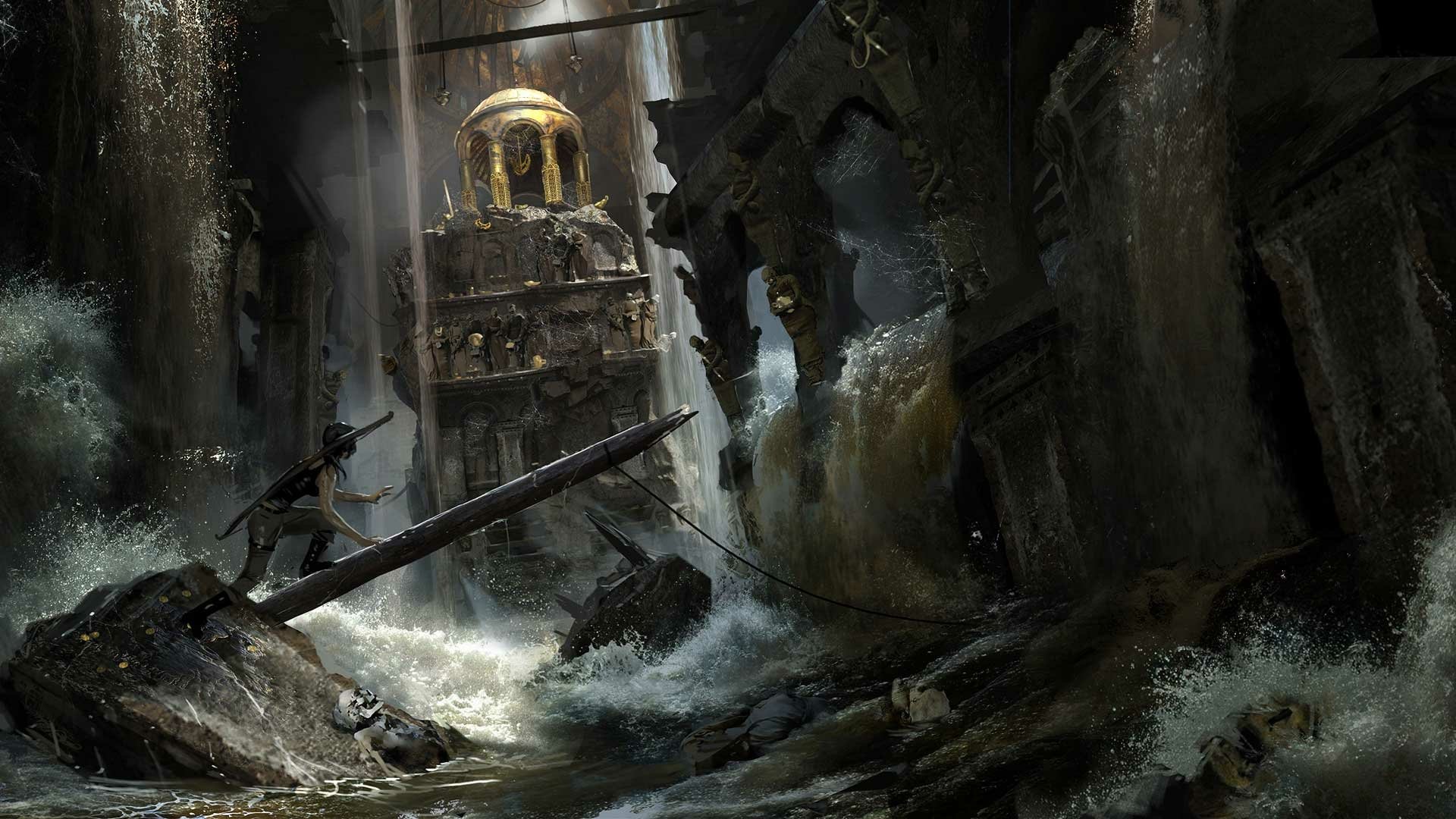 Download Concept Art Cave Lara Croft HD Wallpaper