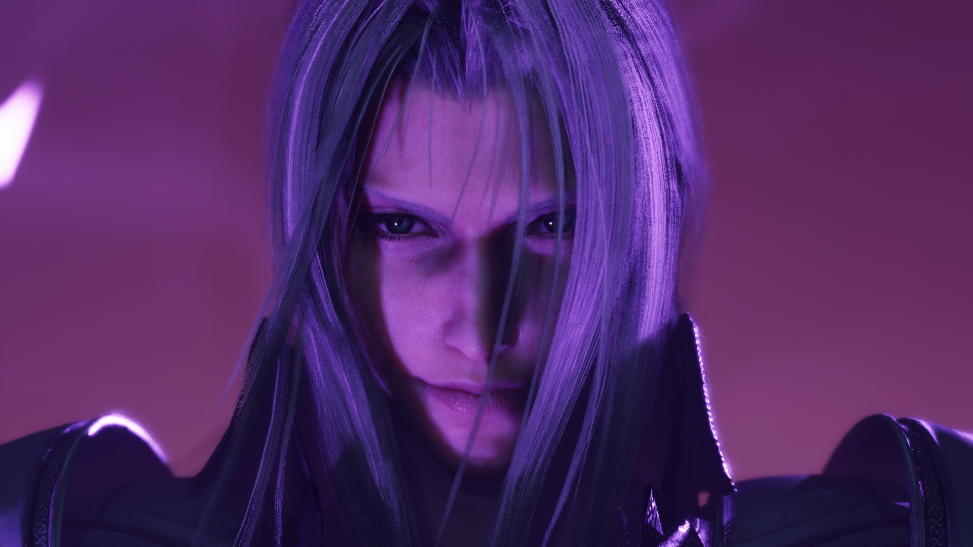HD desktop wallpaper of a character from Final Fantasy VII Rebirth, featuring a close-up view against a purple background.