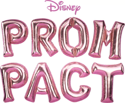 HD desktop wallpaper featuring pink metallic balloon letters spelling 'PROM PACT' for a festive and celebratory background theme.