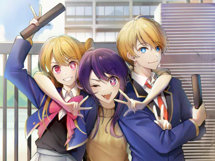 Aquamarine Hoshino Ai Hoshino Ruby Hoshino Anime Oshi no Ko HD Desktop Wallpaper | Background Image