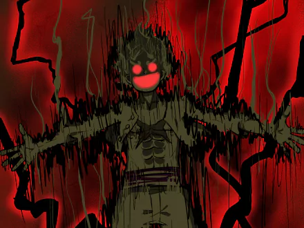 HD desktop wallpaper featuring Monkey D. Luffy in Gear 5 from One Piece. The dark anime theme is highlighted with red and black tones, creating an intense and powerful atmosphere.