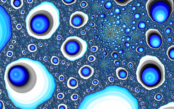 抽象 分形 Trippy 迷幻 蓝色 白色 Cyan 高清壁纸 | 桌面背景