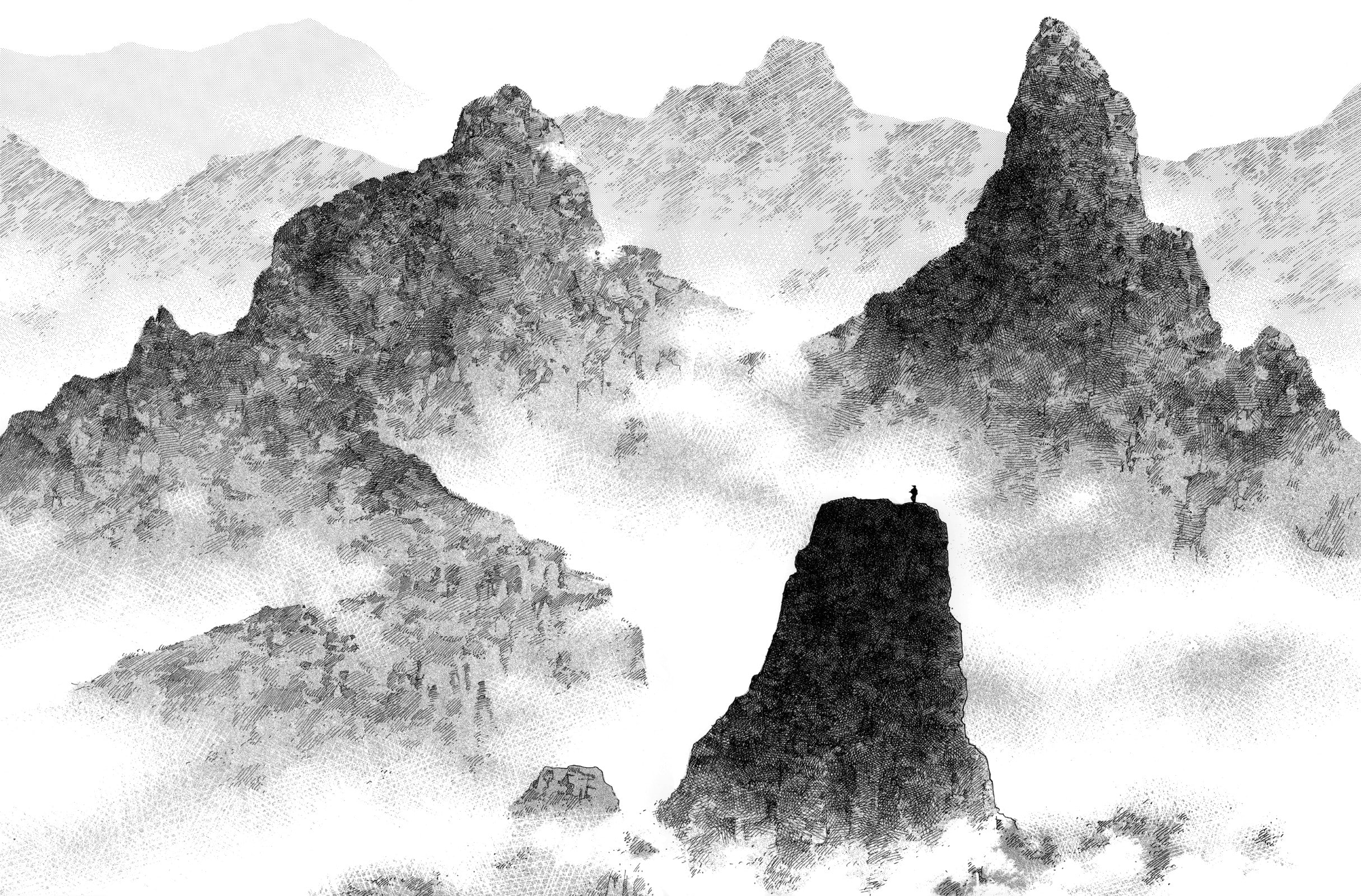 Vagabond Manga-Inspired Mountainous Landscape HD Wallpaper