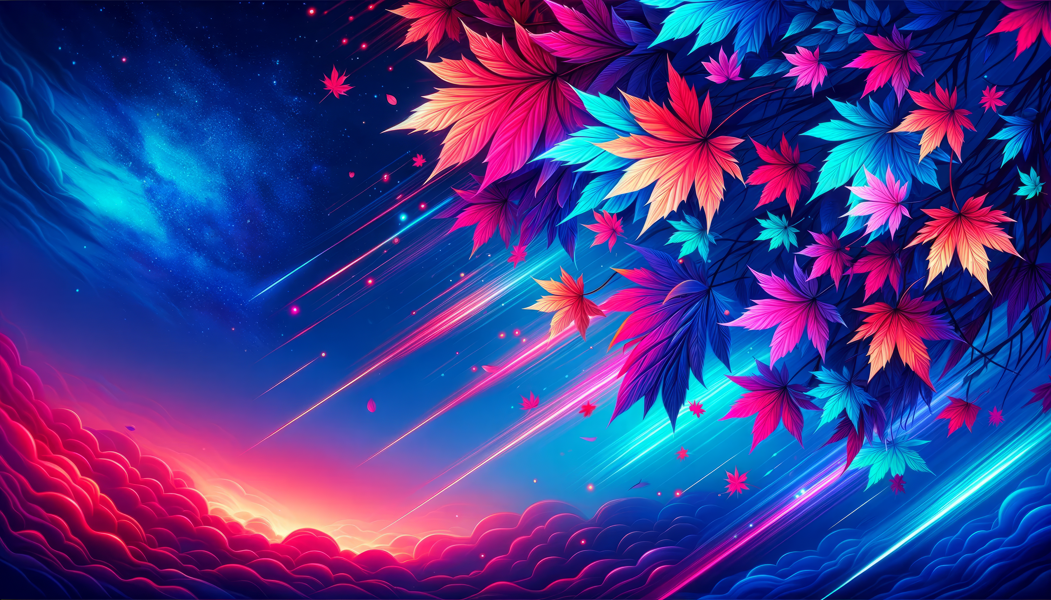colorful night sky wallpaper
