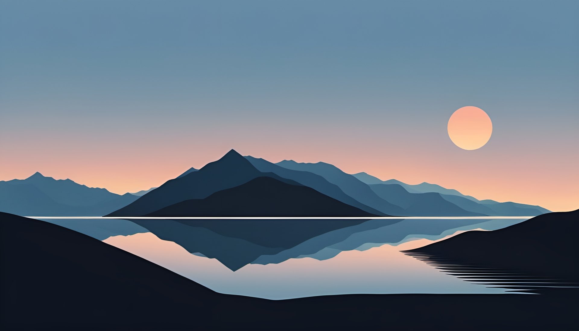 Tranquil Sunrise Over Minimalist Mountain Lake 8k Ultra Hd Nature