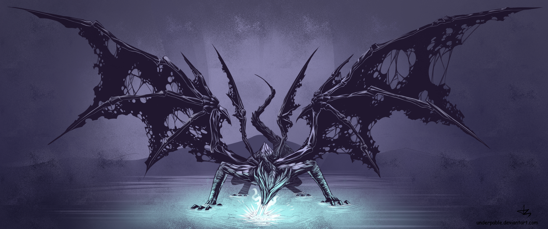 HD wallpaper featuring Darkeater Midir from Dark Souls III with a mystical, dark aesthetic for desktop backgrounds.