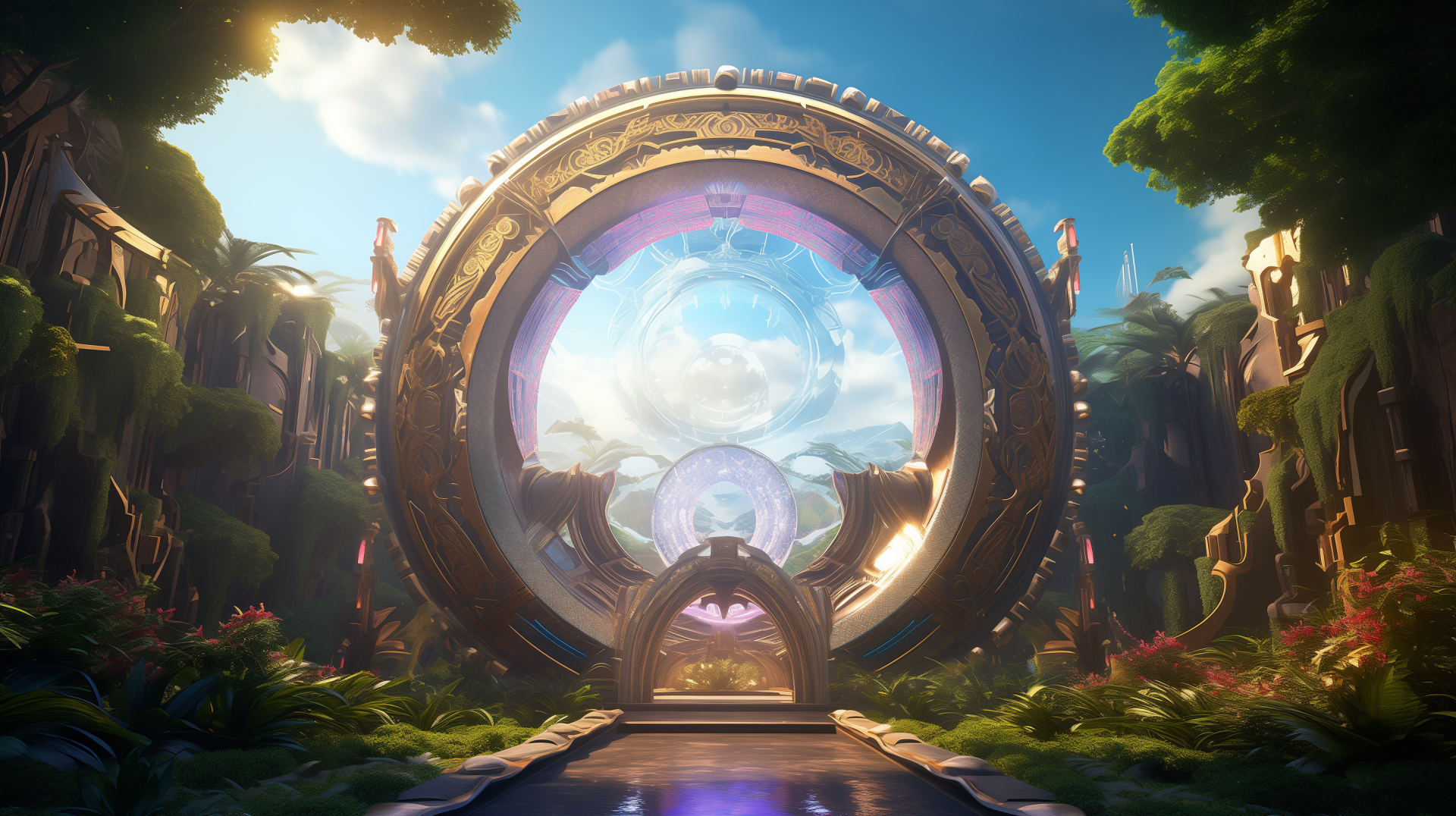 Futuristic Stargate Structure HD Wallpaper by Laxmonaut | 2912x1632 ...