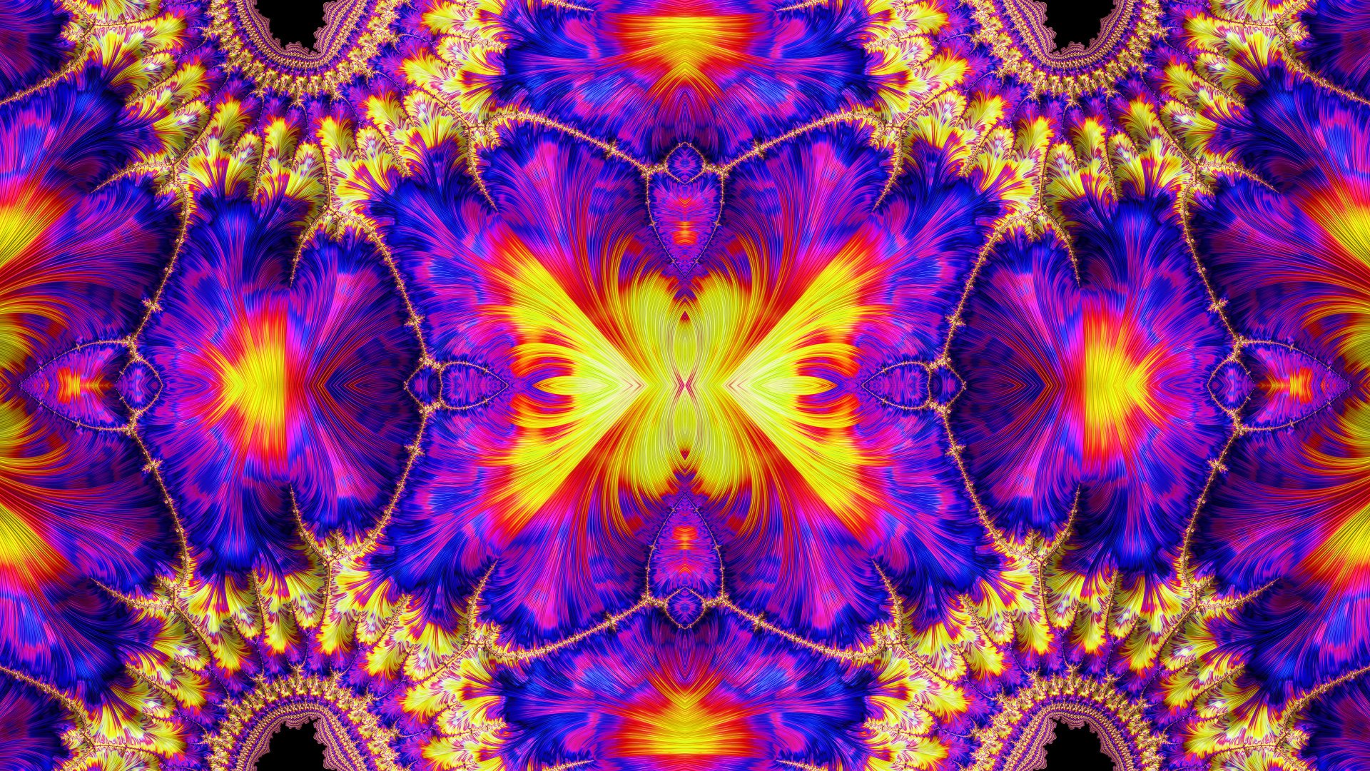 Trippy Psychedelic Fractal Wallpaper by Dr-Pen