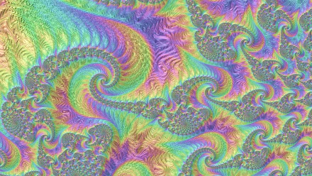 Vibrant 8K Ultra HD psychedelic fractal wallpaper featuring trippy, abstract swirling patterns with vivid rainbow colors, evoking a trance-like visual experience.