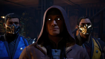 HD desktop wallpaper featuring Liu Kang, Sub-Zero, and Scorpion from Mortal Kombat 1, showcasing their iconic designs and intense atmosphere.