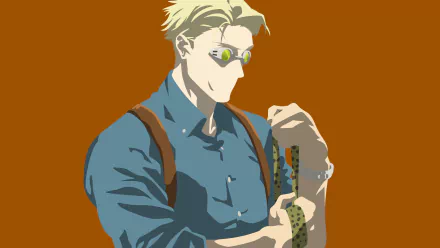 4K Ultra HD PC desktop wallpaper featuring Kento Nanami from the anime Jujutsu Kaisen, depicted adjusting his tie against a solid brown background.